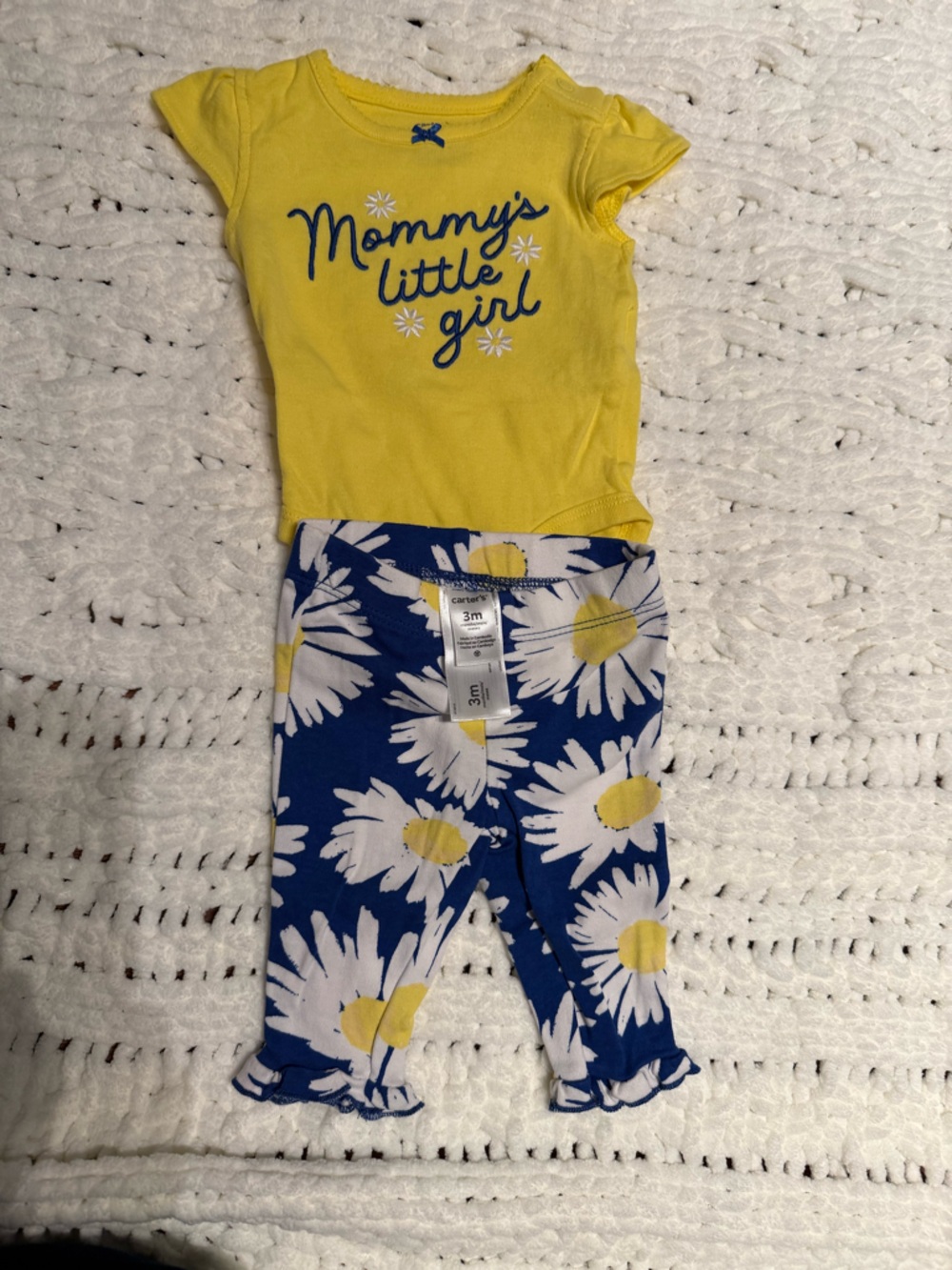 Carter's Yellow Top and Blue Daisy Leggings Set